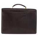 Gianni Versace Business Bag Leather Brown Gold Auth bs33178-2