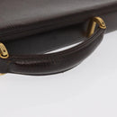 Gianni Versace Business Bag Leather Brown Gold Auth bs33178-8
