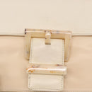 PRADA Shoulder Bag Nylon Beige Silver Auth bs33180-17