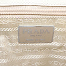 PRADA Schoudertas Nylon Beige Zilver Auth bs33180-18