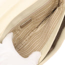 PRADA Schoudertas Nylon Beige Zilver Auth bs33180-11