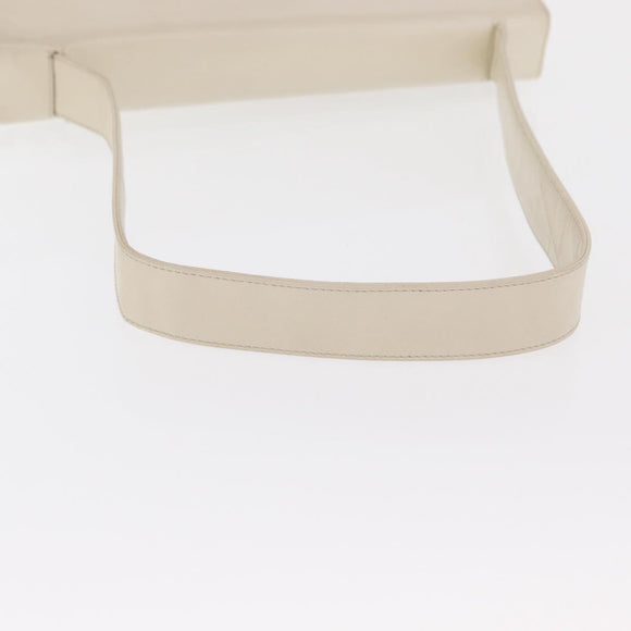 PRADA Schoudertas Nylon Beige Zilver Auth bs33180
