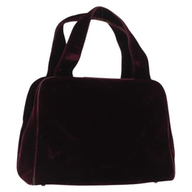 PRADA Hand Bag Velor Purple Silver Auth bs33182