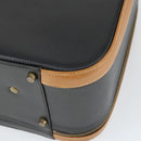 HERMES Trunk Leather Black Auth bs33187-15