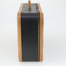 HERMES Trunk Leather Black Auth bs33187-4