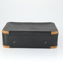 HERMES Trunk Leather Black Auth bs33187-5
