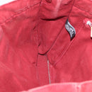 HERMES Deauville Hand Bag Canvas Red Silver Auth bs33188-18