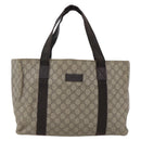 GUCCI GG Supreme Tote Bag PVC Beige Silver 141624 Auth bs33190-2