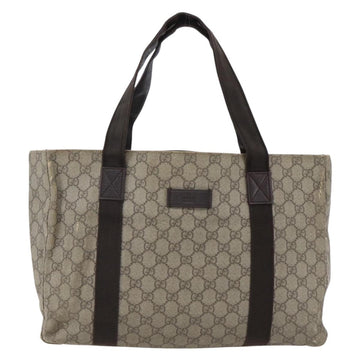 GUCCI GG Supreme Tote Bag PVC Beige Silver 141624 Auth bs33190 - 0