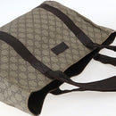 GUCCI GG Supreme Tote Bag PVC Beige Silver 141624 Auth bs33190-6