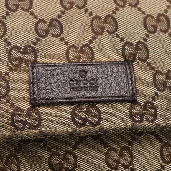 GUCCI GG Canvas Shoulder Bag Beige Silver 146236 Auth bs33191