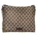 GUCCI GG Canvas Shoulder Bag Beige Silver 146236 Auth bs33191-13