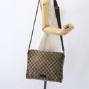 GUCCI GG Canvas Shoulder Bag Beige Silver 146236 Auth bs33191-23