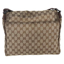 GUCCI GG Canvas Shoulder Bag Beige Silver 146236 Auth bs33191-2