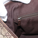 GUCCI GG Canvas Web Sherry Line Tote Bag Beige Silver Red 145758 Auth bs33193-19