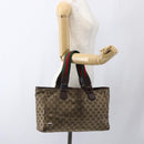 GUCCI GG Canvas Web Sherry Line Tote Bag Beige Silver Red 145758 Auth bs33193-23
