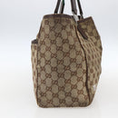 GUCCI GG Canvas Web Sherry Line Tote Bag Beige Silver Red 145758 Auth bs33193-3