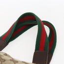 GUCCI GG Canvas Web Sherry Line Tote Bag Beige Silver Red 145758 Auth bs33193-14