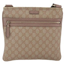 GUCCI GG Supreme Shoulder Bag PVC Pink Gold 295257 Auth bs33194-13