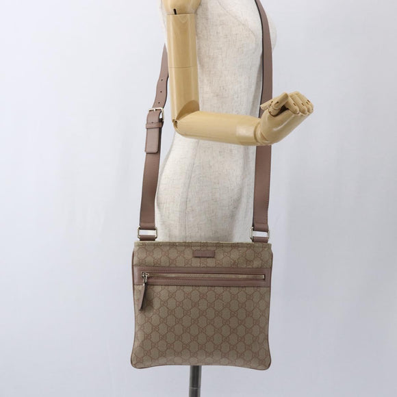GUCCI GG Supreme Shoulder Bag PVC Pink Gold 295257 Auth bs33194