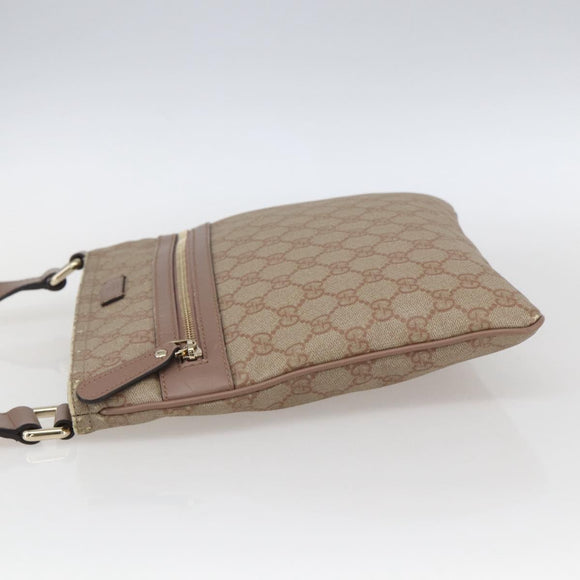 GUCCI GG Supreme Shoulder Bag PVC Pink Gold 295257 Auth bs33194