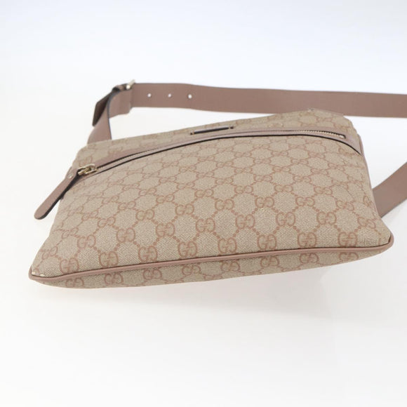 GUCCI GG Supreme Shoulder Bag PVC Pink Gold 295257 Auth bs33194