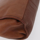 Burberrys Nova Check Hand Bag Leather 2way Brown Gold Auth bs33202-16