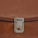 Burberrys Nova Check Hand Bag Leather 2way Brown Gold Auth bs33202-18