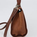 Burberrys Nova Check Hand Bag Leather 2way Brown Gold Auth bs33202-3