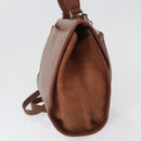 Burberrys Nova Check Hand Bag Leather 2way Brown Gold Auth bs33202-4