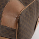CELINE Macadam Canvas Boston Bag PVC Leather Brown Gold Auth bs33203-8