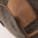 CELINE Macadam Canvas Boston Bag PVC Leather Brown Gold Auth bs33203-17
