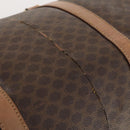 CELINE Macadam Canvas Boston Bag PVC Leather Brown Gold Auth bs33203-9