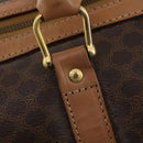 CELINE Macadam Canvas Boston Bag PVC Leather Brown Gold Auth bs33203-18