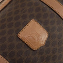 CELINE Macadam Canvas Boston Bag PVC Leather Brown Gold Auth bs33203-19