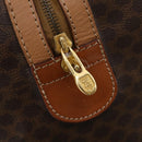CELINE Macadam Canvas Boston Bag PVC Leather Brown Gold Auth bs33203-20