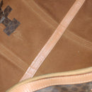 CELINE Macadam Canvas Boston Bag PVC Leather Brown Gold Auth bs33203-10