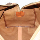 CELINE Macadam Canvas Boston Bag PVC Leather Brown Gold Auth bs33203-22