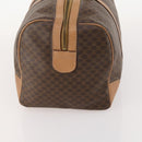 CELINE Macadam Canvas Boston Bag PVC Leather Brown Gold Auth bs33203-3