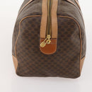 CELINE Macadam Canvas Boston Bag PVC Leather Brown Gold Auth bs33203-4