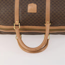 CELINE Macadam Canvas Boston Bag PVC Leather Brown Gold Auth bs33203-7