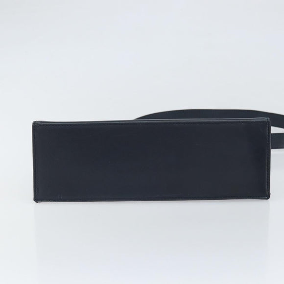 CELINE Chain Shoulder Bag Leather Navy Gold Auth bs33205