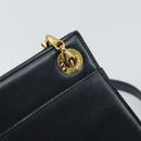 CELINE Chain Shoulder Bag Leather Navy Gold Auth bs33205-15