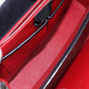 CELINE Chain Shoulder Bag Leather Navy Gold Auth bs33205-17