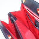 CELINE Chain Shoulder Bag Leather Navy Gold Auth bs33205-19