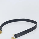 CELINE Chain Shoulder Bag Leather Navy Gold Auth bs33205-8