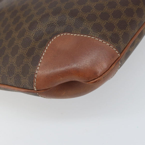 CELINE Macadam Canvas Tote Bag PVC Leather Brown Gold Auth bs33206