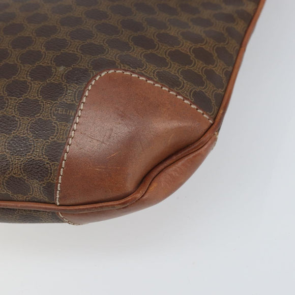 CELINE Macadam Canvas Tote Bag PVC Leather Brown Gold Auth bs33206