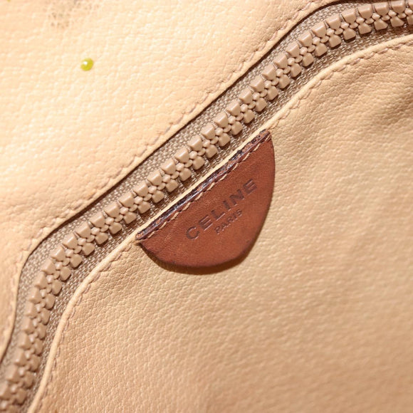 CELINE Macadam Canvas Tote Bag PVC Leather Brown Gold Auth bs33206