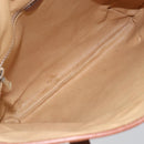 CELINE Macadam Canvas Tote Bag PVC Leather Brown Gold Auth bs33206-18